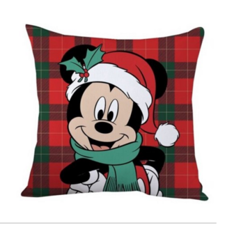 Mickey Mouse &amp; Minnie Mouse Xmas - Double Faces Velboa Cushion 35 CM