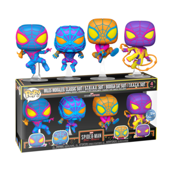 Funko POP! Miles Morales 4-Pack Black Light Exclusive