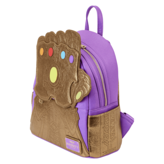 LOUNGEFLY Marvel Metallic Thanos Gauntlet Mini Backpack