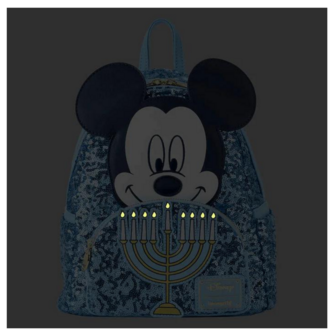 LOUNGEFLY Disney - Mickey Mouse Hanukkah Sequin Glow Mini Backpack