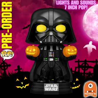 Funko POP! SUPER LIGHTS AND SOUNDS DARTH VADER 727 HOLDING JACK-O-LANTERNS Pre-Order