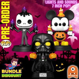 Funko POP! SUPER Discount Bundle of 3 LIGHTS AND SOUNDS Series Pre-Order