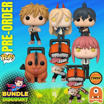 Funko POP! Super Discount Bundle of 6 + CHASE Chainsaw Man Pre-Order