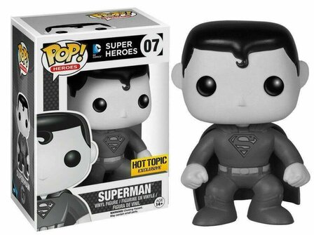 Funko POP! Heroes Superman (Black &amp; White) 07 DC Comics Super Heroes Exclusive