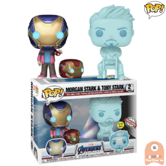 Funko POP! Marvel Morgan Stark &amp; Tony Stark GITD 2-Pack Exclusive