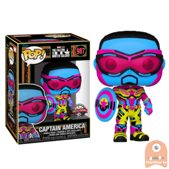 Funko POP! Marvel Falcon Captain America Blacklight 987 The Falcon and the Winter Soldier Exclusive