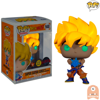 Funko POP! Animation Super Saiyan Goku w/ Kamehameha GITD 948 Dragonball Z Exclusive (New Sticker) R