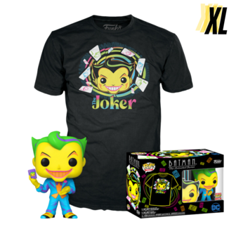 Funko POP! &amp; TEE BOX Batman The Animated Series - Joker Black Light 370 Exclusive - XL