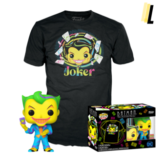 Funko POP! &amp; TEE BOX Batman The Animated Series - Joker Black Light 370 Exclusive - L