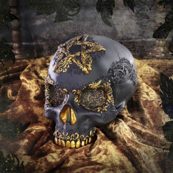 Nemesis Now - Divine Demise Black and Gold Skull 15.5cm