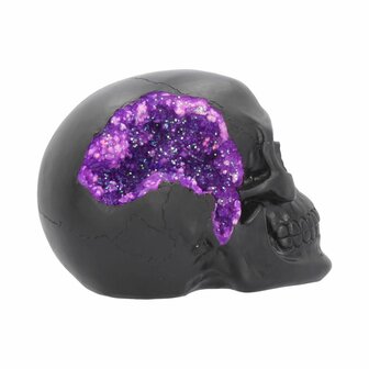 Nemesis Now - Geode Skull Black Purple Gothic Glitter Skull 17cm