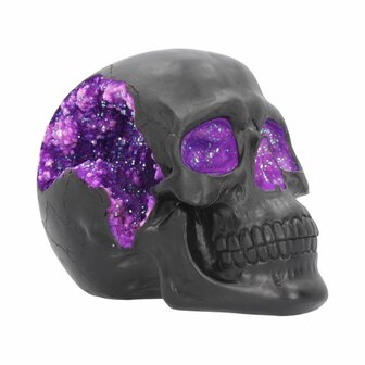 Nemesis Now - Geode Skull Black Purple Gothic Glitter Skull 17cm