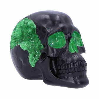 Nemesis Now - Geode Skull Black Green Gothic Glitter Skull 17cm