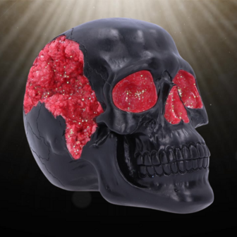 Nemesis Now - Geode Skull Black Red Gothic Glitter Skull 17cm