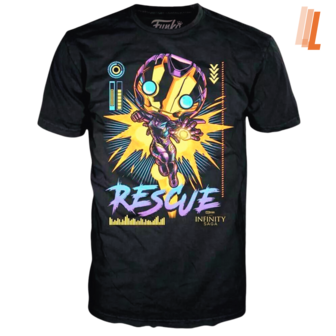 Funko T-Shirt Marvel Infinity Saga - Rescue Black Light - Size Large