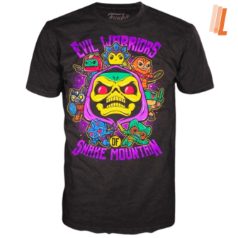 Funko T-Shirt MOTU - Evil Warriors Snake Mountain Black Light - Size Large