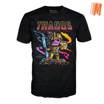 Funko T-Shirt Marvel Infinity Saga - Thanos Black Light - Size Medium