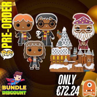 Funko POP! Super Discount Bundle of 3 + Town (Gingerbread) Harry Potter Holiday Pre-Order