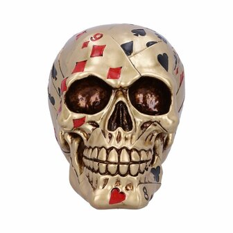 Nemesis Now - Dead Mans Hand Golden Playing Card Skull 15cm