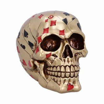 Nemesis Now - Dead Mans Hand Golden Playing Card Skull 15cm