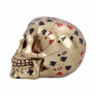 Nemesis Now - Dead Mans Hand Golden Playing Card Skull 15cm