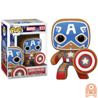 Funko POP! Marvel Gingerbread Captain America 933 Holiday Series