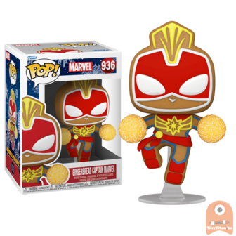 FUnko POP! Marvel Gingerbread Captain Marvel 936 Holiday Series