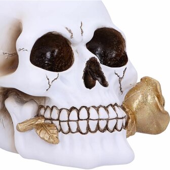 Nemesis Now - Floral Fate Golden Rose Skull 17.5cm