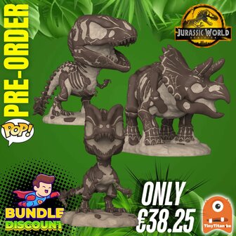 Funko POP! Super Discount Bundle of 3 Fossil Jurassic World Pre-Order