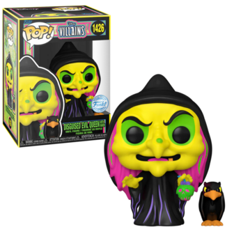 Funko POP! DISGUISED EVIL QUEEN WITH RAVEN (BLACK LIGHT) 1426 DISNEY VILLAINS Exclusive