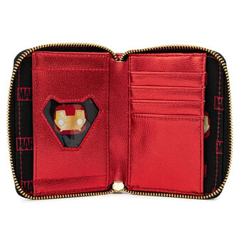 LOUNGEFLY Marvel -  Iron Man Head Zip Around Wallet