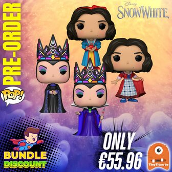 Funko Pop! Super Discount Bundle of 4 Snow White Live Action  Pre-Order