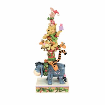 Disney Traditions Christmas Winnie the Pooh Stacked Figurine