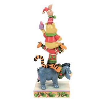 Disney Traditions Christmas Winnie the Pooh Stacked Figurine