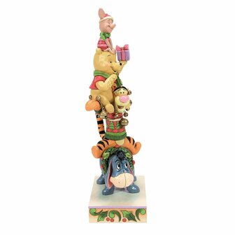 Disney Traditions Christmas Winnie the Pooh Stacked Figurine