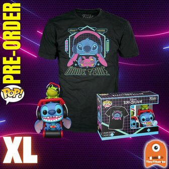 Funko POP! &amp; TEE Box Gamer Stitch w/ Frog - Disney Lilo &amp; Stitch Exclusive - XL Pre-Order