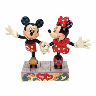 Disney Traditions Mickey and Minnie Mouse Rollar Skating Figurine