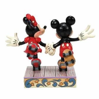 Disney Traditions Mickey and Minnie Mouse Rollar Skating Figurine