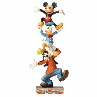 Disney Traditions Teetering Tower Goofy, Donald Duck and Mickey Mouse Figurine