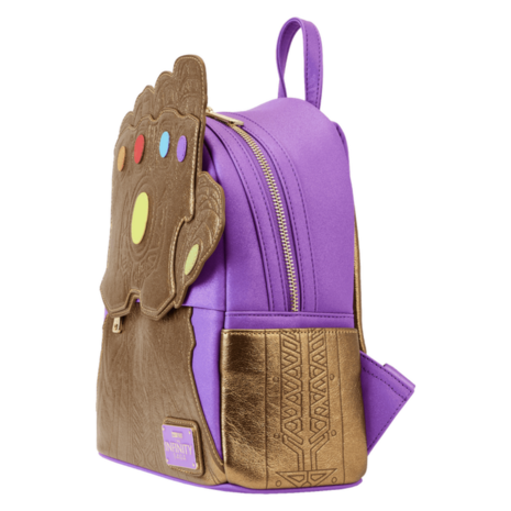 LOUNGEFLY Marvel Metallic Thanos Gauntlet Mini Backpack