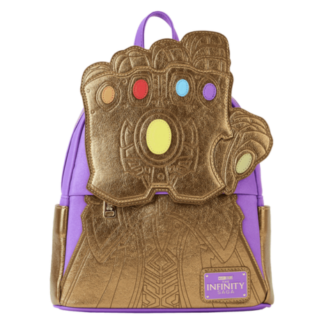 LOUNGEFLY Marvel Metallic Thanos Gauntlet Mini Backpack