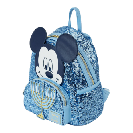 LOUNGEFLY Disney - Mickey Mouse Hanukkah Sequin Glow Mini Backpack