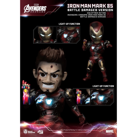 Beast Kingdom EGG Attack Action EAA-138 Avengers:Endgame Iron Man Mark 85 Battle Damaged