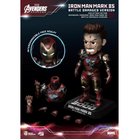 Beast Kingdom EGG Attack Action EAA-138 Avengers:Endgame Iron Man Mark 85 Battle Damaged