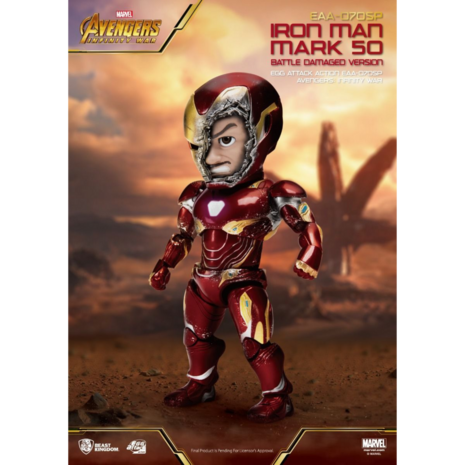 Beast Kingdom EGG Attack Action EAA-70SP Avengers: Infinity War Iron Man Mark L Battle Damaged version