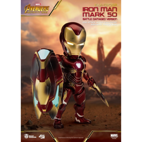 Beast Kingdom EGG Attack Action EAA-70SP Avengers: Infinity War Iron Man Mark L Battle Damaged version