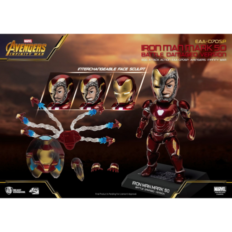 Beast Kingdom EGG Attack Action EAA-70SP Avengers: Infinity War Iron Man Mark L Battle Damaged version