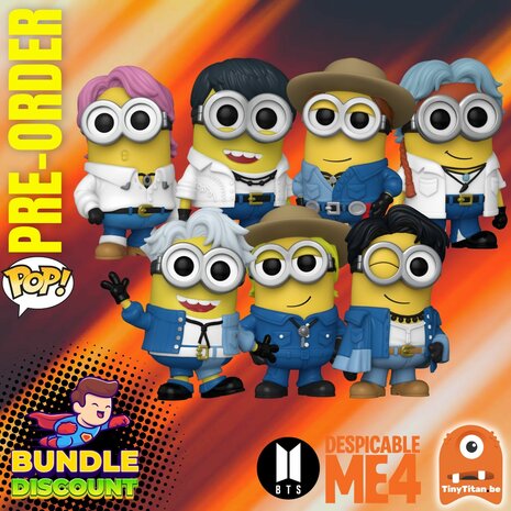 Funko POP! Super Discount Bundle of 7 Minions x BTS Rocks Pre-Order