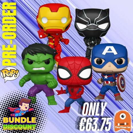 Funko POP! Super Discount Bundle of 5 Marvel New Classics Pre-Order