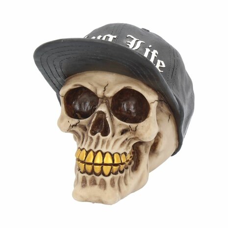 Nemesis Now - Thug Life Skull with Gold Teeth and Baseball Cap Figurine 15.8cm